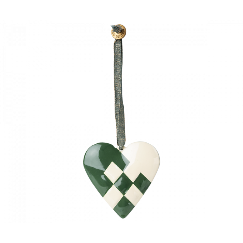 Ornamento Natal Maileg - Braided heart, dark green